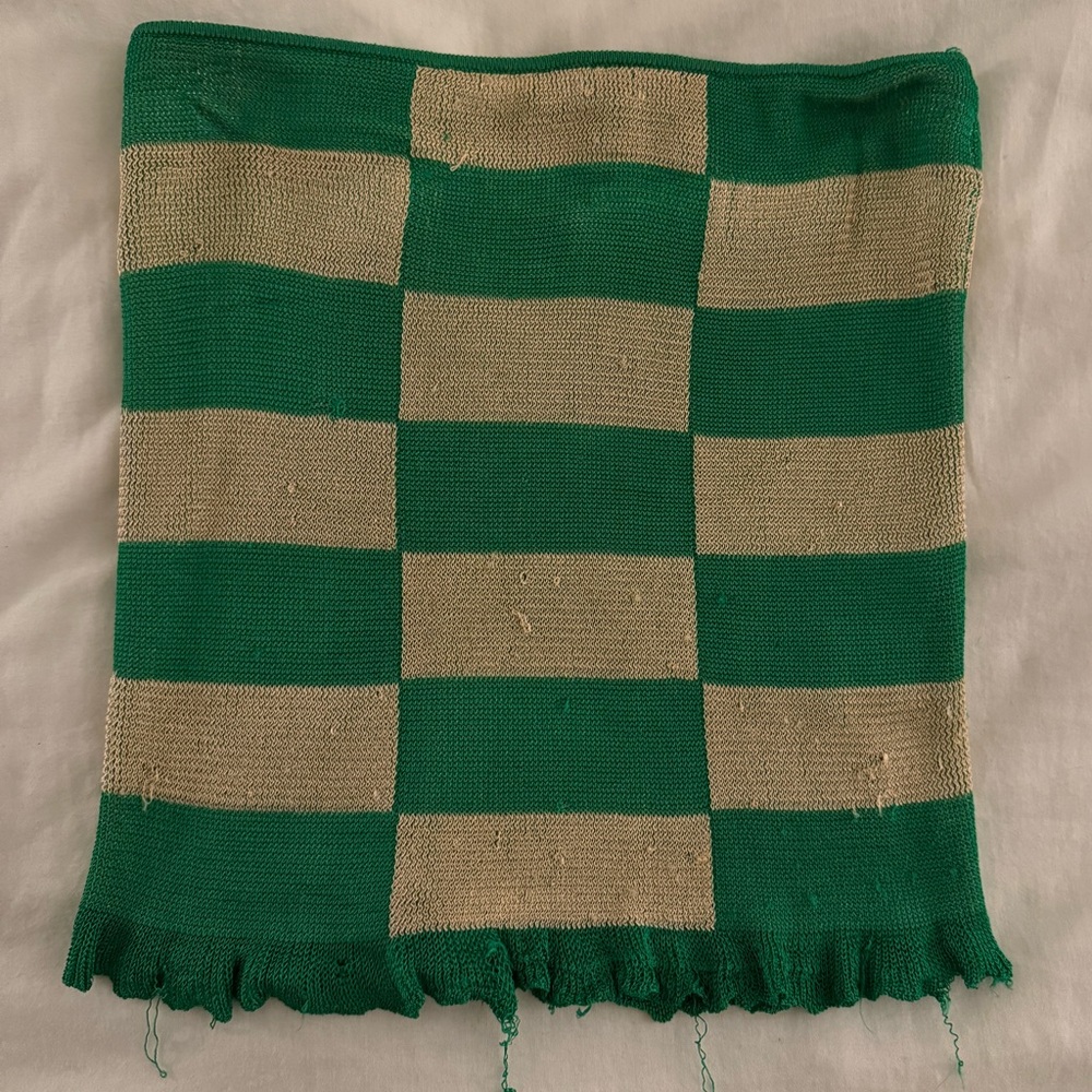 Gimaguas Green and Cream Checkered Top / mini skirt